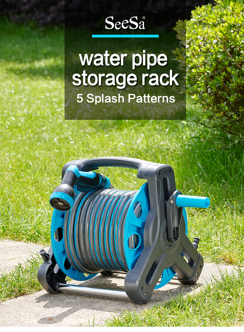 carretel e carrinho de mangueira girat&oacute;rio resistente