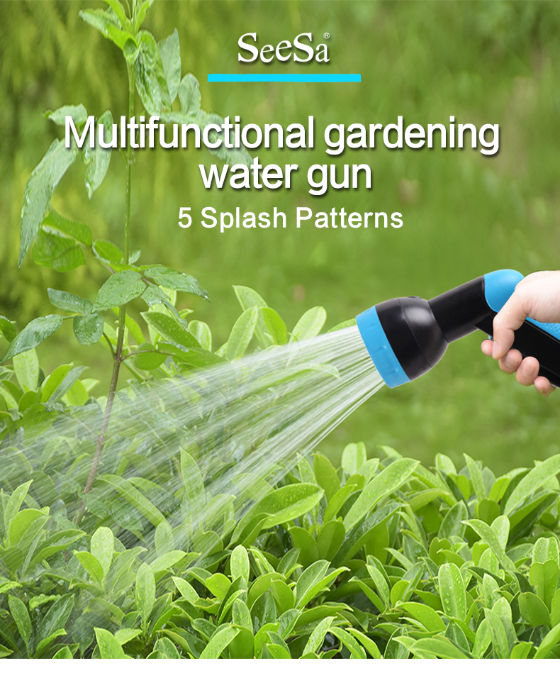 pistola de &aacute;gua multifuncional para jardinagem