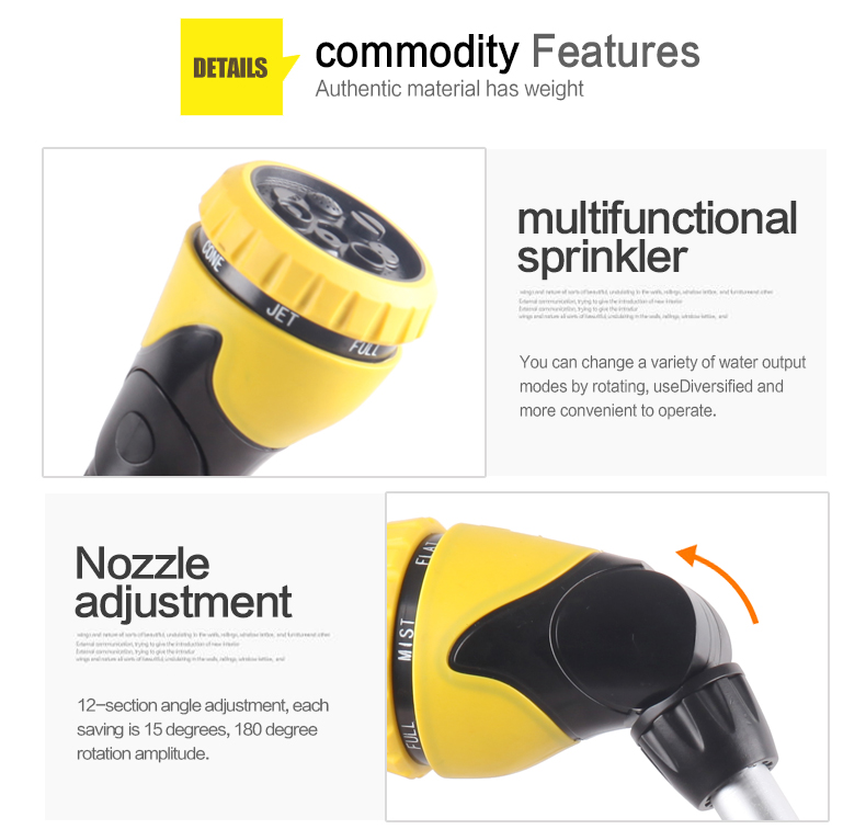 Detalhe da pistola de &aacute;gua em alum&iacute;nio